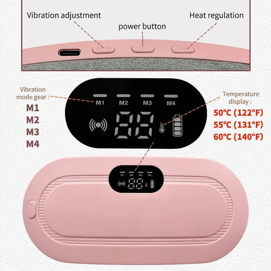 Period Heating & Massage Pad – Cordless Pain Relief Belt for Women