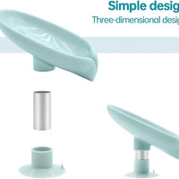 Soap Holder-Leaf Shape Self Draining Soap Holder With Suction Cup(Pack of 1)