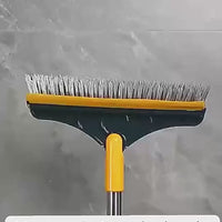 Floor Brush- 2 In 1 Long Handle Wiper Stiff Bristle Floor Brush